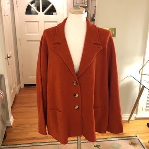 Eileen Fisher Wool Sweater Cardigan Blazer Jacket